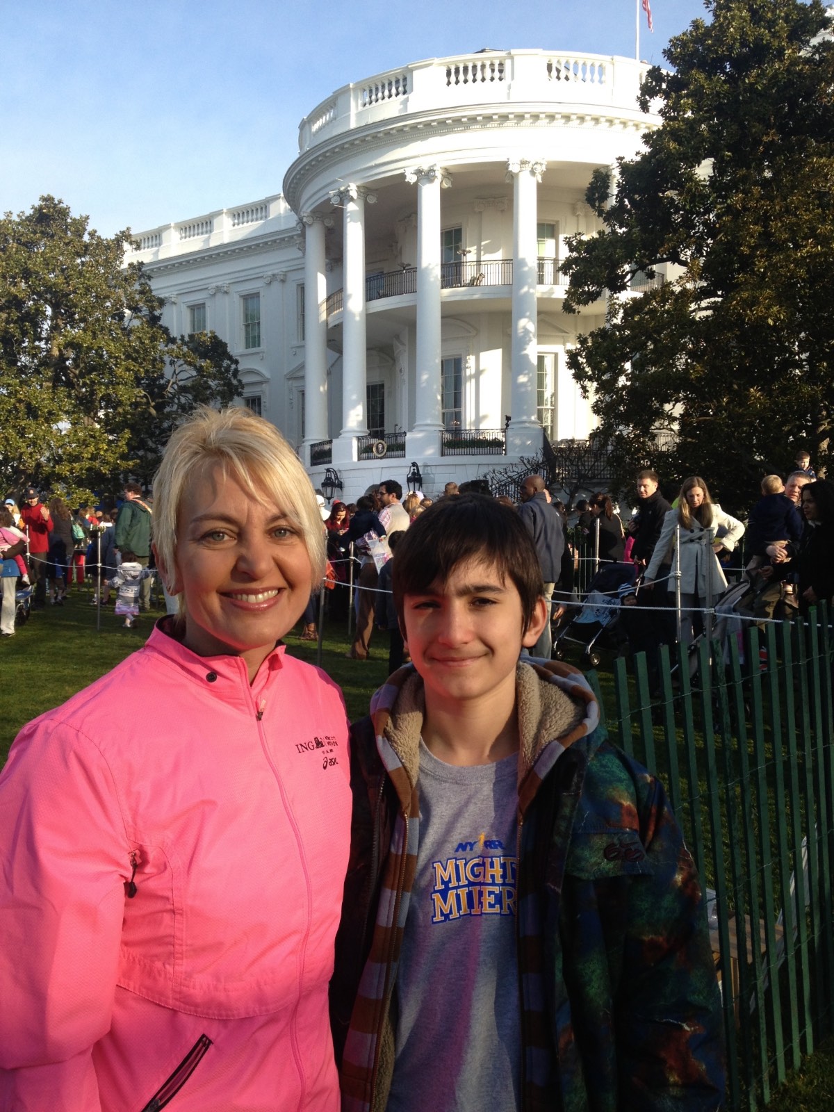 Nicoletta and Panagiotis at the White House Easter Egg Roll with President Obama, 2010